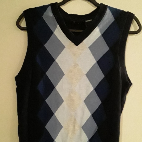 Liz Claiborne Axcess Unisex Plaid Vneck Vest - Picture 2 of 7